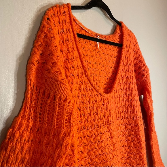 NWT Free People Crashing Waves Pullover Oversized Chunky Knit Boho Sweater Sz L - Picture 6 of 16